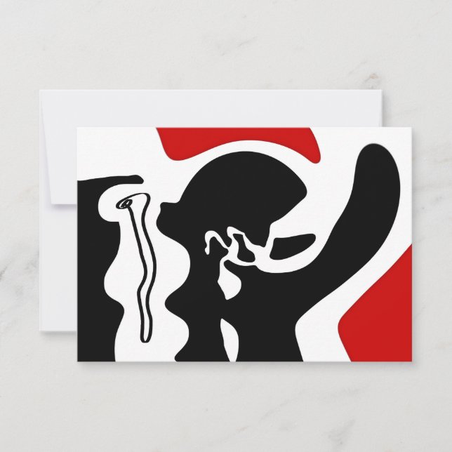 Offset Chamber: Abstract Black, White & Red Card (Front)