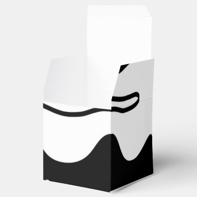 Offset Chamber: Abstract Black, White & Red Favor Boxes (Opened)