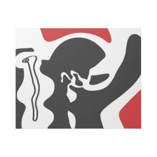 Offset Chamber: Abstract Black, White & Red Gallery Wrap