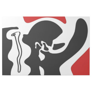 Offset Chamber: Abstract Black, White & Red Gallery Wrap