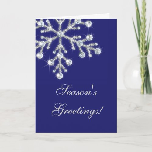 Offset Crystal Snowflake Holiday Card
