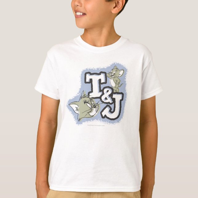 Offset Fill Tom And Jerry Initials Logo T-Shirt (Front)