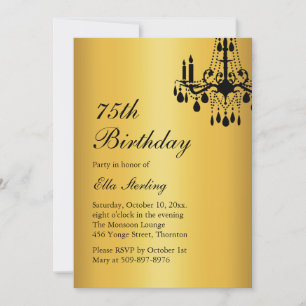 Offset Grand Ballroom Birthday Invitation gold