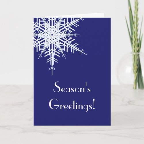 Offset Snowy Snowflake Holiday Card