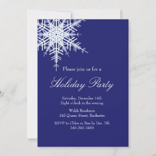 Offset Snowy Snowflake Holiday Invitation