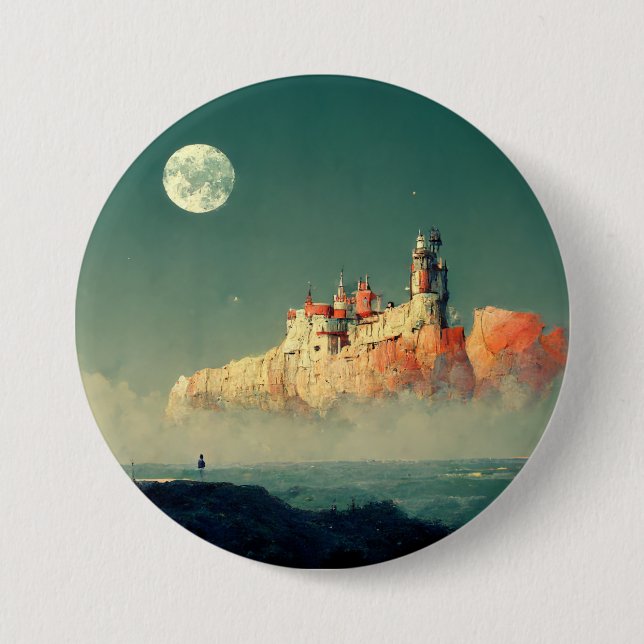 Offshore Citadel Fantasy Sci-Fi Button (Front)