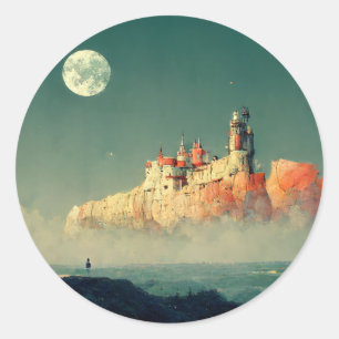 Offshore Citadel Fantasy Sci-Fi Classic Round Sticker