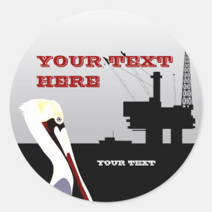 Offshore Oil and Pelican Sticker Template