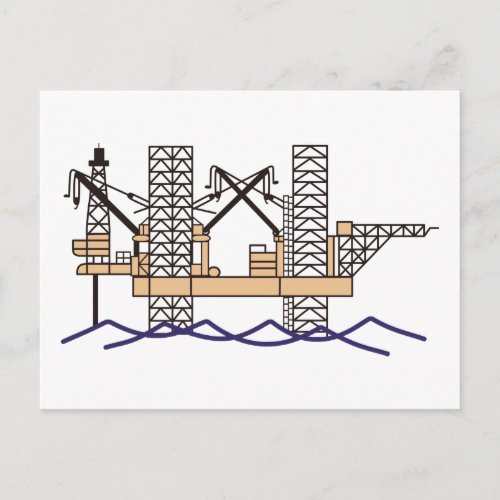 Offshore Oil Rig Postcard