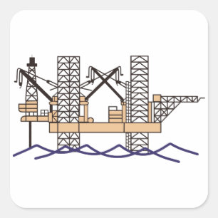 Offshore Oil Rig Square Sticker