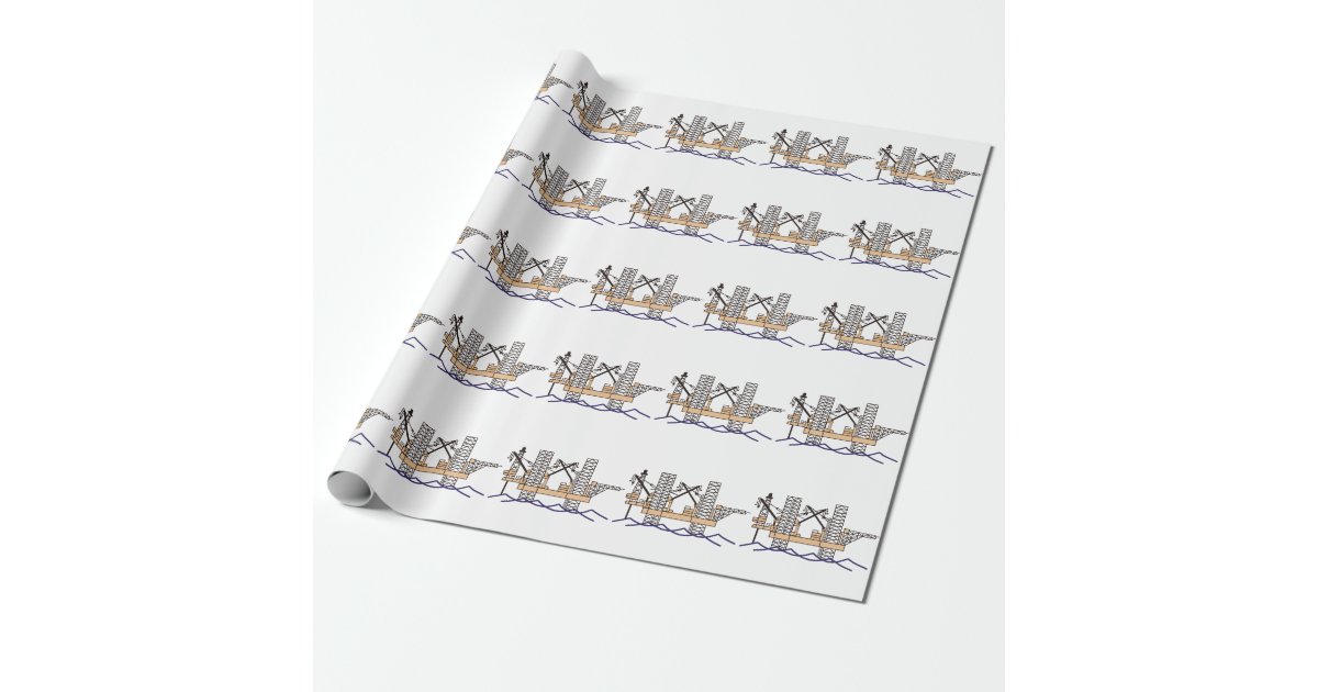 Oil Rig Wrapping Paper Offshore Oil Rig Wrapping Paper | Zazzle