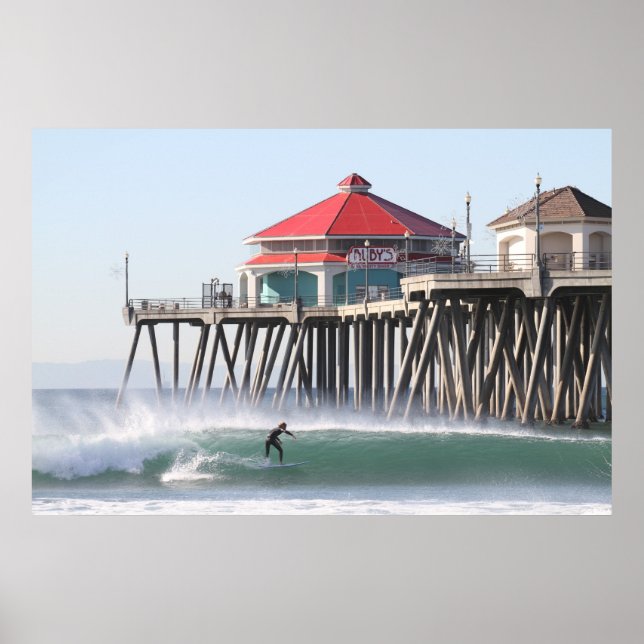 Offshore Santa Ana Winds ,Huntington Beach Ca . Poster (Front)