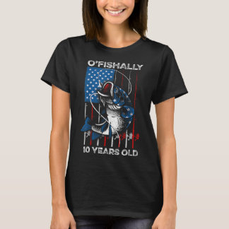 Ofishally 10 Year Old Shirt 10th Birthday Fishing