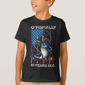 Ofishally 10 Year Old Shirt 10th Birthday Fishing 
