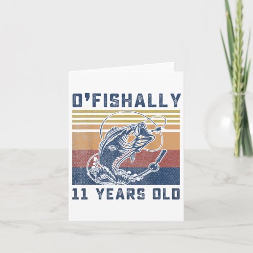 Ofishally 11 Year Old Shirt 11th Birthday Fishing 