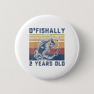Ofishally 2 Year Old Shirt 2nd Birthday Fishing Us Button