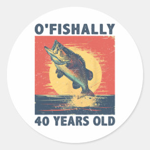 Ofishally 40 Years Old 1985 Fishing Fisherman 40th Classic Round Sticker