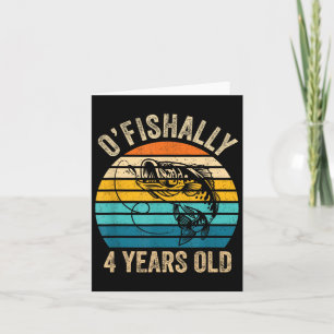 Ofishally 4 Year Old Shirt 4th Birthday Vintage Fi Card