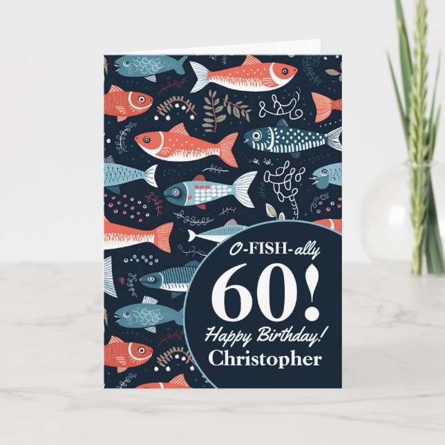 Ofishally 60 Fisherman Birthday Card (Front)