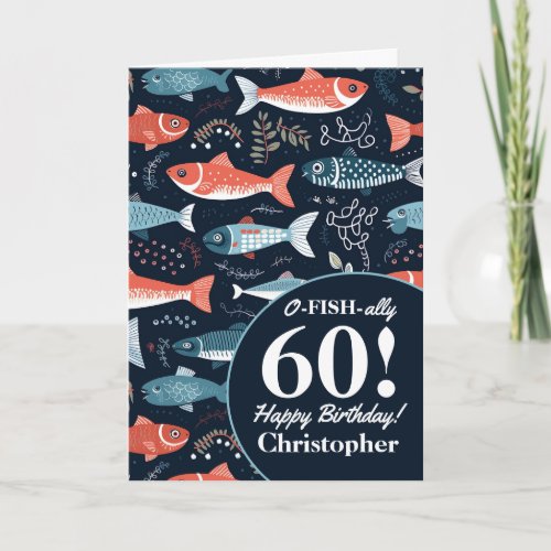 Ofishally 60 Fisherman Birthday Card