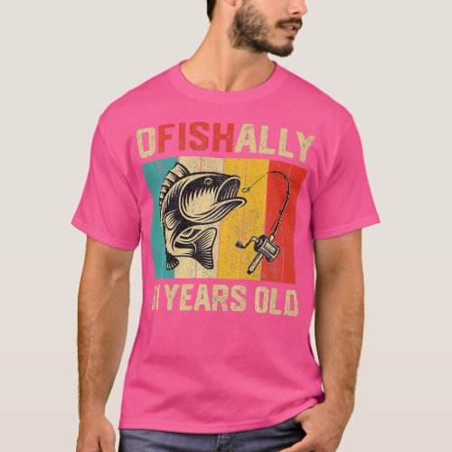 Ofishally 61 Years Old Funny Fishing Birthday Fish T_Shirt