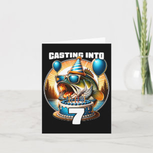 O'fishally 7 Years Old Fishing Birthday 7th Bday P Card
