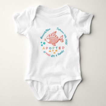Ofish'ally A Family Fish Themed Adoption Gifts Baby Bodysuit by TheFosterMom at Zazzle