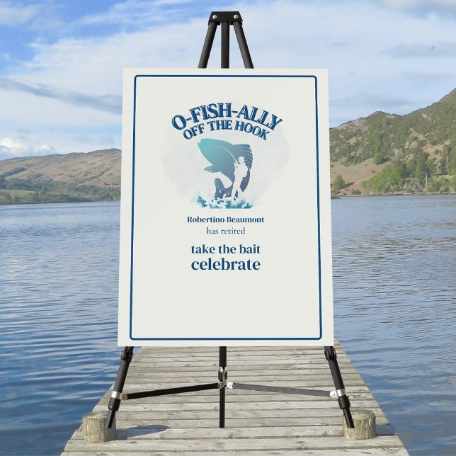 Ofishally Off The Hook Men's Retirement Party Foam Board (Creator Uploaded)