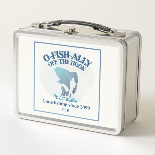 Ofishally Off The Hook Men's Retirement Party Metal Lunch Box
