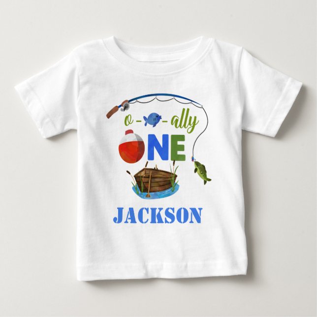 Ofishally ONE baby t-shirt Little fisherman shirt (Front)