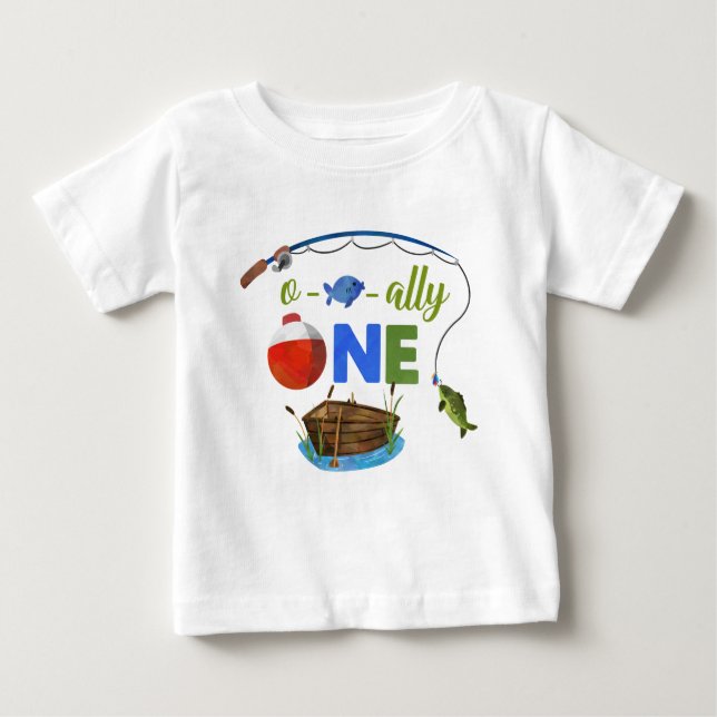 Ofishally ONE baby t-shirt Little fisherman shirt (Front)
