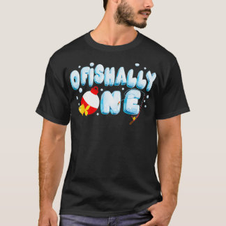 Ofishally One Birthday Outfit For Kids Boys Fish L T-Shirt