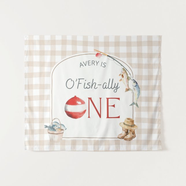 Ofishally One Birthday Personalized Banner  Tapestry (Front (Horizontal))