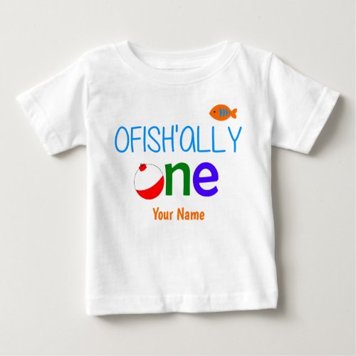 Ofishally One Fish 1st birthday shirt