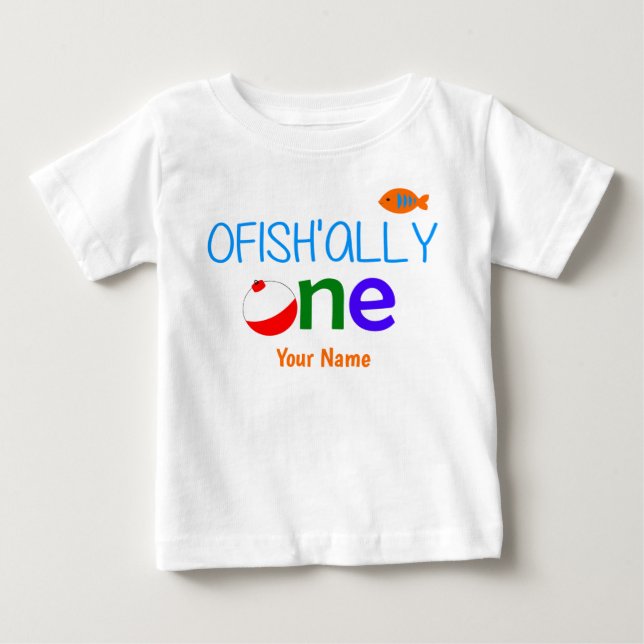 Ofishally One Fish 1st birthday shirt (Front)