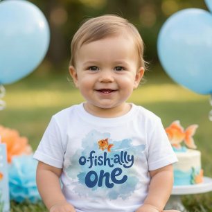 Ofishally One Fishing Boy 1st Birthday Baby T-Shirt