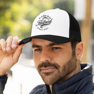 Ofishally Retired 2024 Funny Fishing Trucker Hat