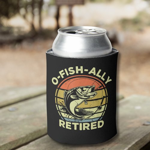 Ofishally Retired Funny Fishing Can Cooler