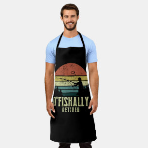 Ofishally Retired Funny fishing retirement Apron