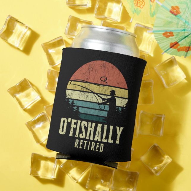 Ofishally Retired Funny fishing retirement Can Cooler (In Situ Summer)