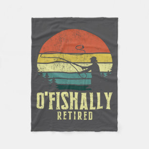 Ofishally Retired Funny Fishing Retirement Fleece Blanket