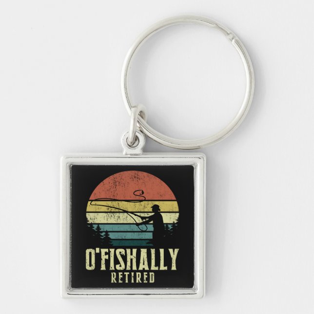 Ofishally Retired Funny fishing retirement Keychain (Front)