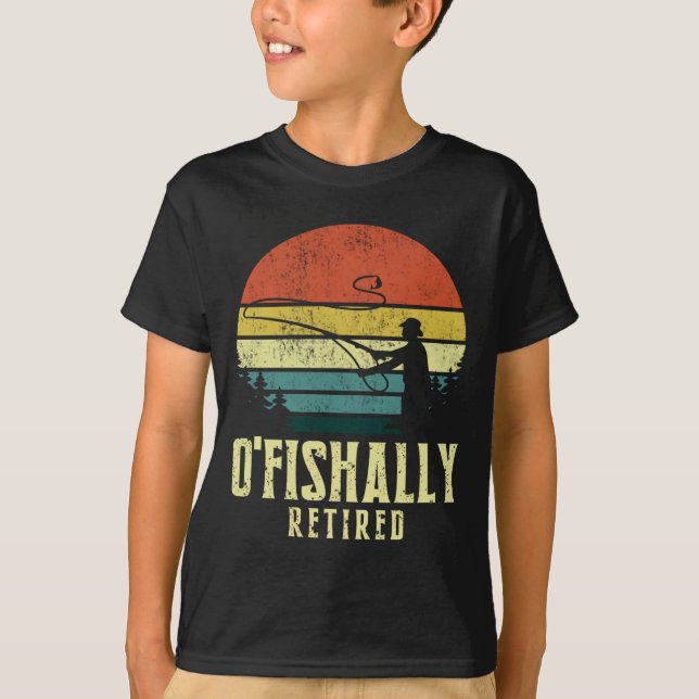 Ofishally Retired Funny Fishing Retirement  T-Shirt (Front)