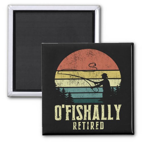 Ofishally Retired Funny vintage fishing Magnet