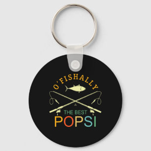 Ofishally The Best Popsi Vintage Fishing Grandpa Keychain
