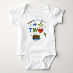 Ofishally TWO baby bodysuite O-fish-ally TWO boy Baby Bodysuit