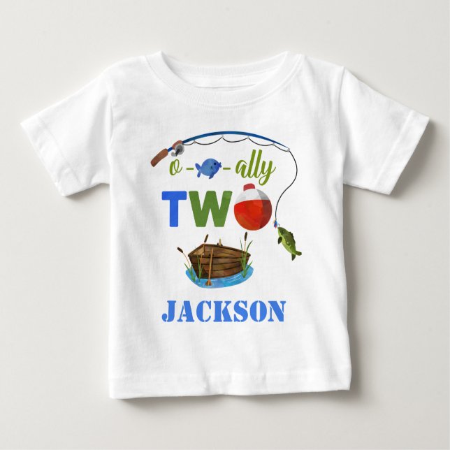 Ofishally TWO baby t-shirt Little fisherman shirt (Front)