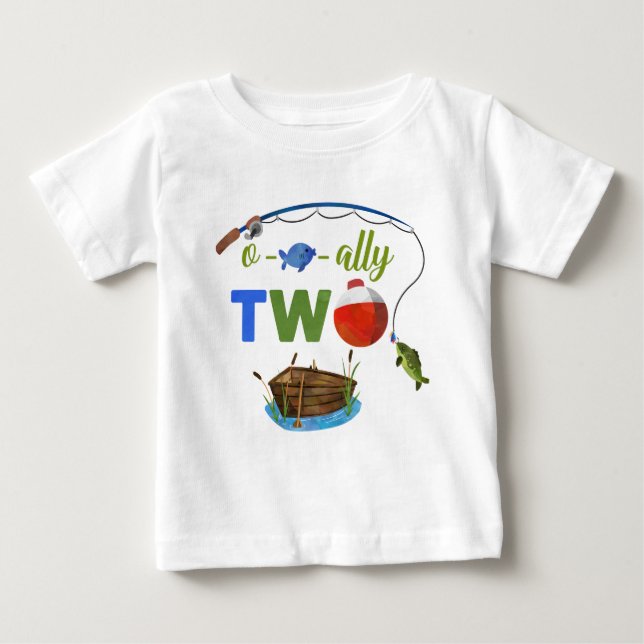 Ofishally TWO baby t-shirt Little fisherman shirt (Front)
