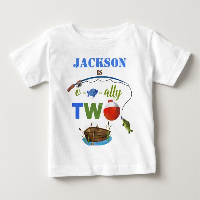 Ofishally TWO baby t-shirt Little fisherman shirt (Front)