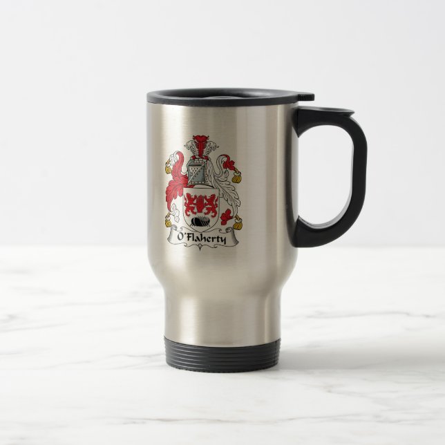 O'Flaherty Family Crest Travel Mug (Right)
